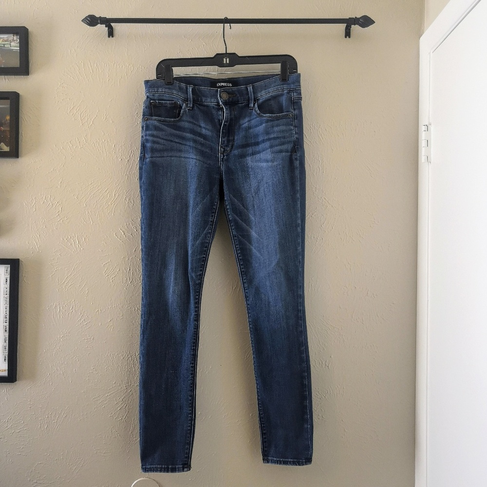 Express Mid Rise Dark Wash Jean Leggings